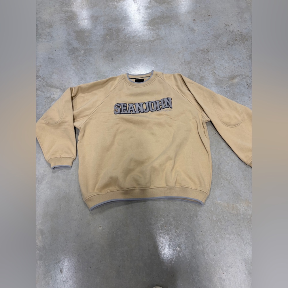 Sean John Beige Crewneck Sweater